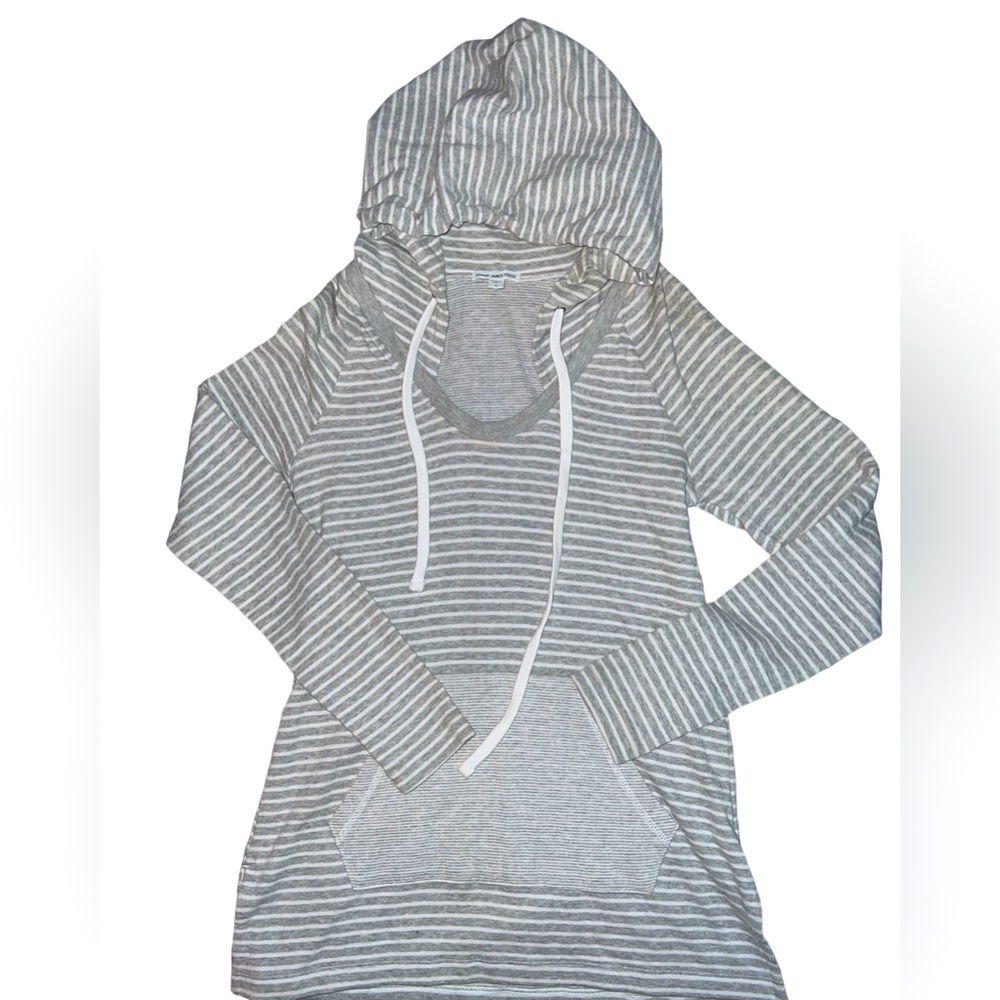 NWOT James Perse Gray Stripe Hoodie Tunic Size 2